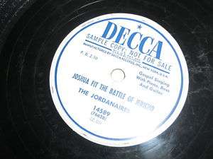 THE JORDANAIRES DECCA PROMO 78*RPM RECORD GOSPEL  