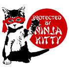 Protected By NINJA KITTY Lightweight Cotton Tote Book Bag Ships FREE 