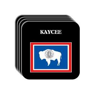 US State Flag   KAYCEE, Wyoming (WY) Set of 4 Mini Mousepad Coasters
