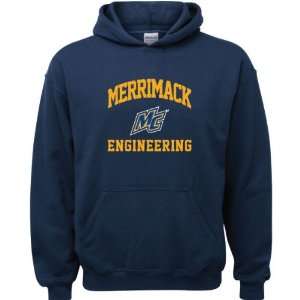  Merrimack Warriors Navy Youth Engineering Arch Hooded 