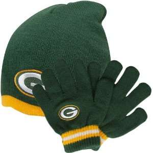  Reebok Green Bay Packers Toddler Beanie & Gloves Set 