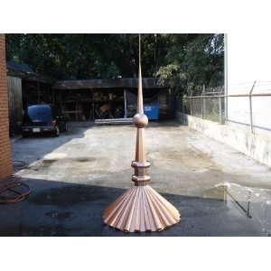   Turret Finial, Round Skirt, Fluted, Natural Shine