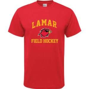  Lamar Cardinals Red Youth Field Hockey Arch T Shirt 