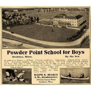   Ad Powder Point Boys School King Caesar House Mass   Original Print Ad