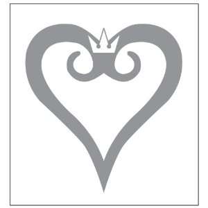 Kingdom Hearts Logo Decal Sticker. Peel and Stick Metallic Silver