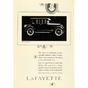  1922 Ad LaFayette Four Door Coupe Motors Co Indianapolis 