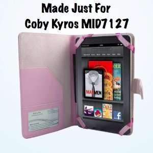  Coby Kyros MID7127 7 Inch Android Leather Case   Pink 