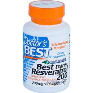  Doctors Best Best trans Resveratrol 200, 60 Veggie Cap 