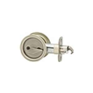 Kwikset 335 US5 Antique Brass Round Privacy Pocket Door Lock