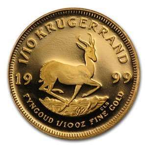  1999 1/10 Oz Proof Gold South African Krugerrand Health 