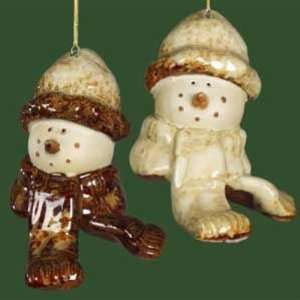  3 Rustic Snowman Head Ornament Case Pack 48   901307 