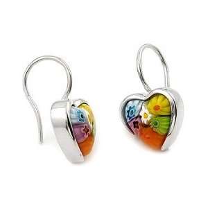  C4 Millefiori Heart Earrings 