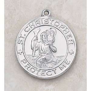  Large Sterling Silver St. Christopher Patron Saint Medal 