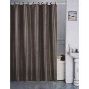  Dobby Dark Brown Fabric Shower Curtain With Fabric Covered 