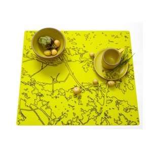  Modern Twist Meadow Placemat   Charcoal on Chartreuse 