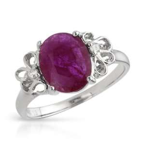 Ring With 2.00ctw Precious Stones   Genuine Diamonds and Ruby Made in 