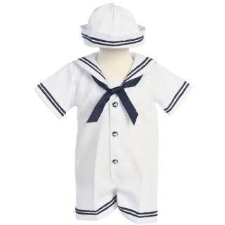 Deluxe Boys Sailor Shorts Suit with Suspenders & Hat Infants Now in 