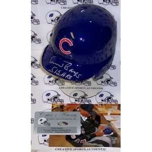 Chicago Cubs Ernie Banks Hand Signed Mini Helmet  Sports 