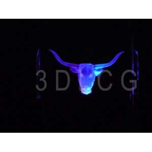  Longhorn Steer 3D Laser Etched Crystal  