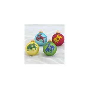   Pack of 16 Glass Cowboy Christmas Ball Ornaments 80mm