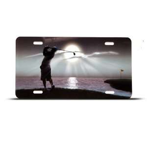   Golfing Novelty Airbrushed Metal License Plate Sign Tag Automotive