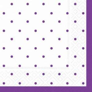  Design Design Swiss Dots Purple Beverage Napkins   20 ct 