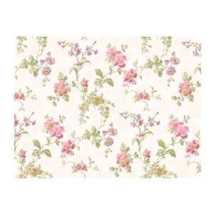   Rose LN7518 Geranium Multi Floral Wallpaper, Cream/Pink/Lilac Home