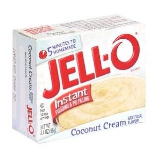 Jell O Instant Pudding & Pie Filling, Coconut Cream, 3.4 Ounce Boxes 