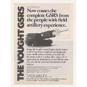  1979 US Army Vought GSRS Lance Missile System Print Ad 