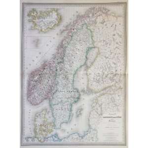  Dufour Map of Scandinavia (1863)