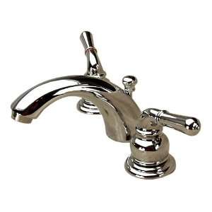 Dynasty Hardware C Spout Widespread Faucet With Deco Levers Polished 