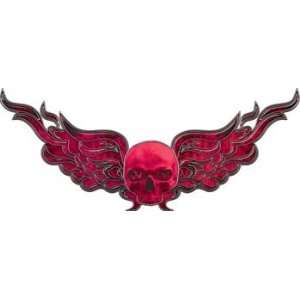 Flying Skull Decal Inferno Pink   15 h x 36 w 