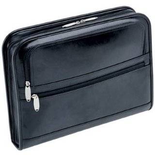   Black Leather Briefcase Portfolio 2 Ring Binder w/strap Electronics