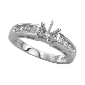 14K White Gold 1/3 ct. Channel Set Diamond Semi Mount Engagement Ring