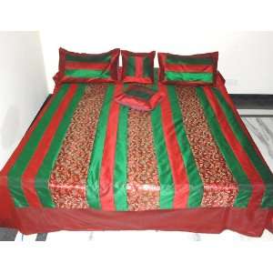   Silk Bedspread Bed Sheet with Embroidered Patch Work