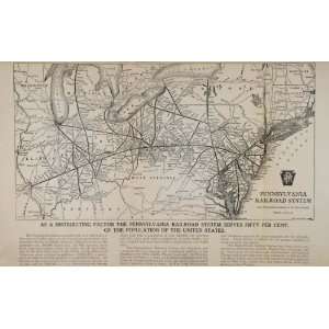   Railroad System Train Routes   Original Print Map