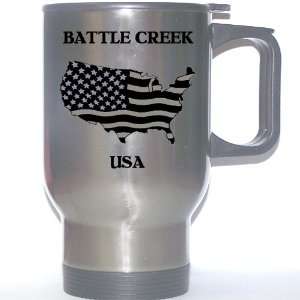  US Flag   Battle Creek, Michigan (MI) Stainless Steel Mug 