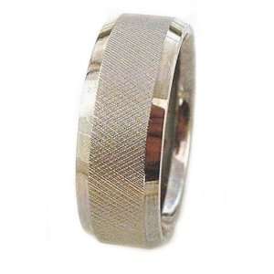 Titanium Ring Flat Knurled Center Bevel Edge. Ring #25 Provide Size 
