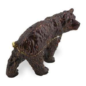   Kodiak Grizzly Bear Handmade Jeweled Metal Trinket Box Home