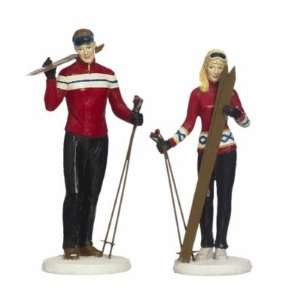 Mini Ski Couple Figurines (set of 2) 