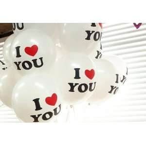  Shipping Free  l Love U 12 Latex White Balloons From 