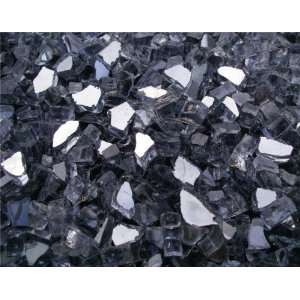   Fire Pit Glass, ~1/4 Midnight Gray Reflective, 10 LBS Patio, Lawn