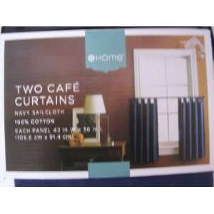  Cafe Curtains Navy ; Set of Two Window Decor ; 42 x 36 