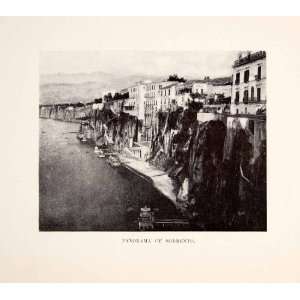 1901 Print Panorama Sorrento Italy Campania Circumvesuviana Vesuvius 