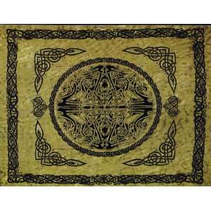   Tapestry ~ Green Egyptian Knot ~ Approx 7.5 x 5 Ft
