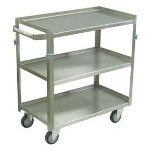  Stainless Steel Cart, 3 Shelf, 3 Lips Up 1 Down, 30Lx16W 