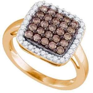   10k Rose Gold 1.07ct Brown Diamond Engagement Wedding Bridal Set Ring