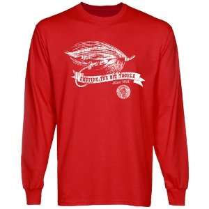 Louisiana Lafayette Ragin Cajuns Tackle Long Sleeve T Shirt   Red 