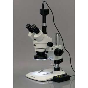   5X 45X Stereo Coin Microscope w/ 144 LED and 1.3M Color Digital Camera