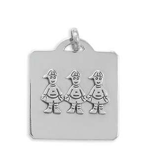  CleverSilvers Square Pendant With Three Boys 